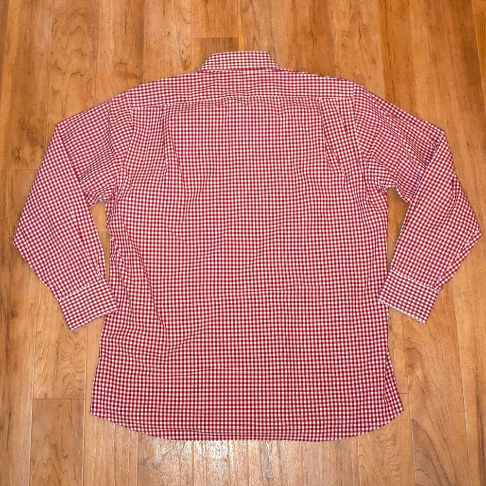 Gitman Brothers Red/White Gingham Check Button Up… - image 2
